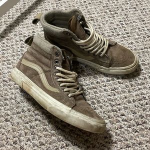 “Distressed” Sk-8 High Top Vans, MENS 6, WMNS 7.5